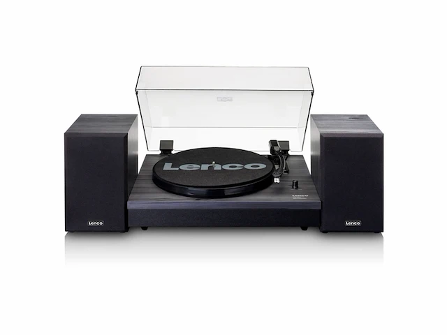 Lenco ls-301bk platenspeler incl twee externe speakers zwart - afbeelding 1 van  6
