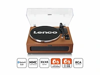 Lenco ls-430bn platenspeler met bluetooth 4 ingebouwde speakers extra naald bruin - afbeelding 4 van  6