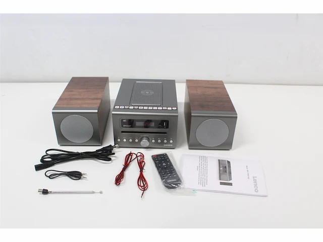 Lenco mc-175si home audio-microsysteem 40 w zilver, hout - afbeelding 5 van  5