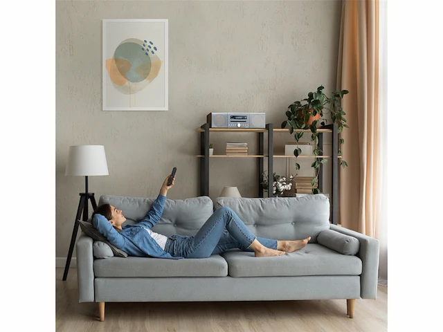 Lenco mc-175si home audio systeem home audio-microsysteem 40 w zilver, hout - afbeelding 4 van  5