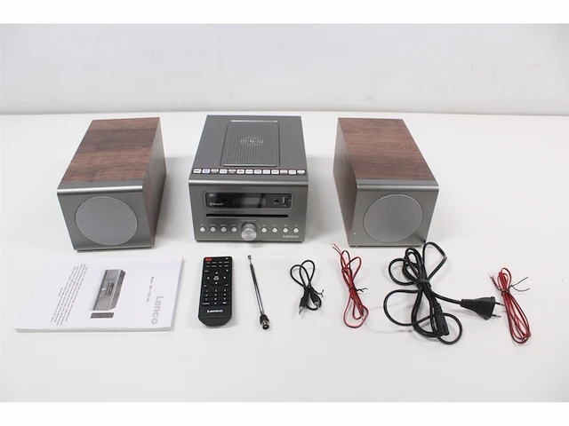 Lenco mc-175si home audio systeem home audio-microsysteem 40 w zilver, hout - afbeelding 5 van  5
