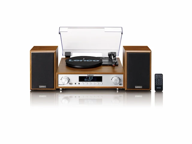Lenco mc160wd hifi set with tt, dab fm radio and bt - afbeelding 1 van  4