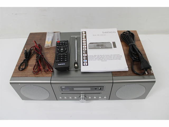 Lenco mc175si home audio systeem home audiomicrosysteem 40 w zilver/hout - afbeelding 5 van  5