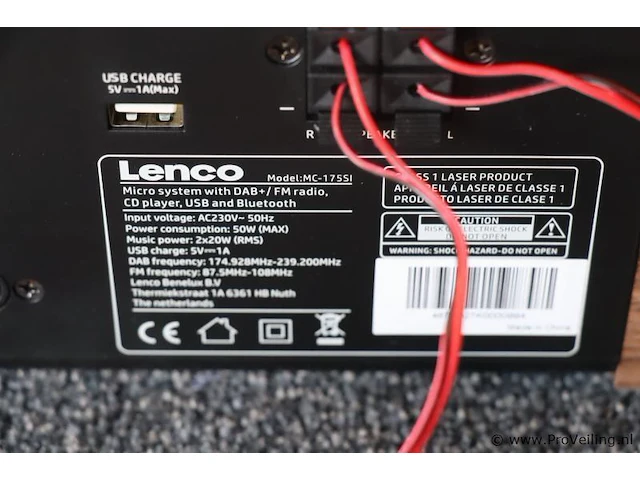 Lenco micro systeem met dab+/fm radio, cd-speler, usb en bluetooth - afbeelding 6 van  6