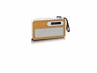 Lenco pdr040ef draagbare dab+/fm radio met oplaadbare batterij en bluetooth bamboe - afbeelding 2 van  2