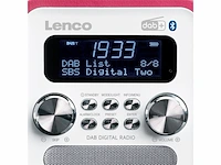 Lenco pdr051 draagbare dab+ retro radio,pll fmradio met bluetooth afstandsbediening roze - afbeelding 3 van  5