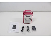 Lenco pdr051 draagbare dab+ retro radio,pll fmradio met bluetooth afstandsbediening roze - afbeelding 5 van  5