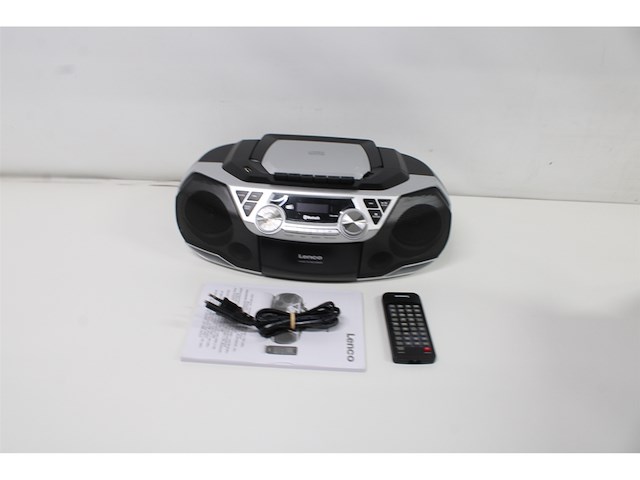 Lenco scd720 boombox dab+ bluetooth 5.0 toploader cd/mp3speler cassettedeck fm radio usbpoort 2 x 6 watt rms bass reflex afstandsbediening zilver - afbeelding 4 van  4