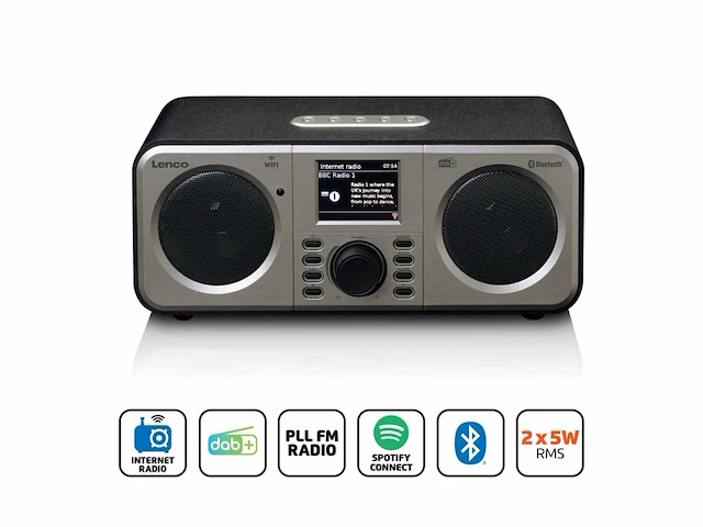 Lenco smart radio dir141bk zwart - afbeelding 4 van  5