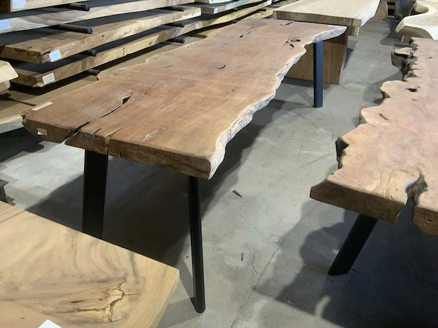 Lengkeng houten boomstamblad tafel - afbeelding 1 van  7