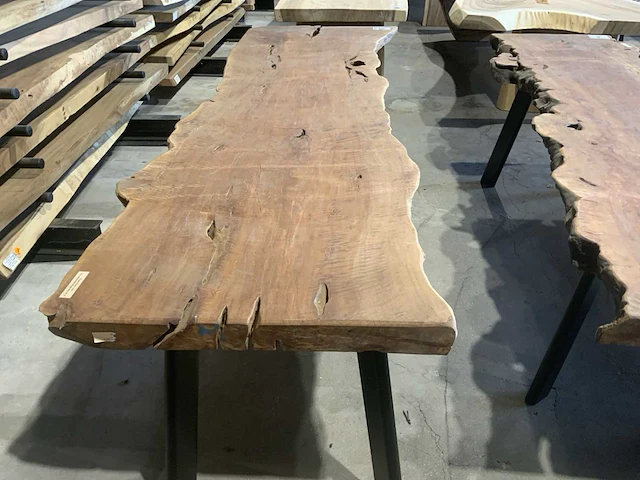 Lengkeng houten boomstamblad tafel - afbeelding 2 van  7