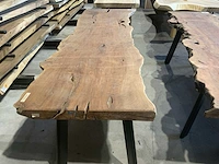 Lengkeng houten boomstamblad tafel - afbeelding 2 van  7