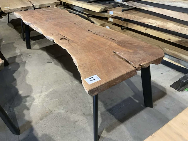 Lengkeng houten boomstamblad tafel - afbeelding 3 van  7