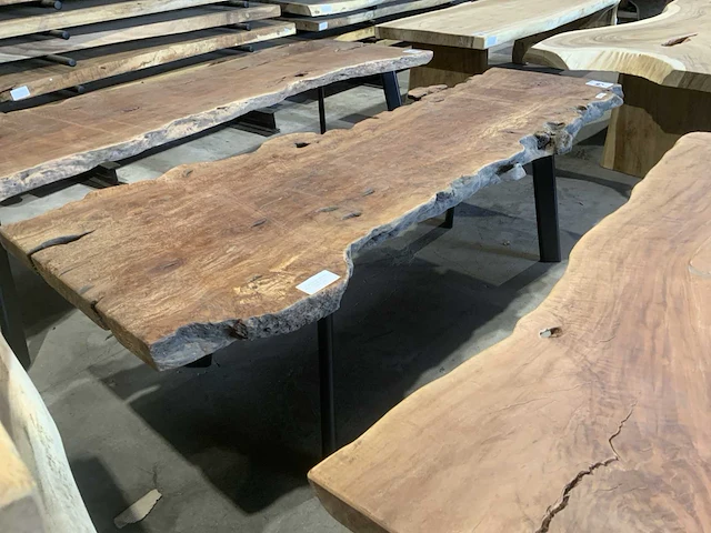 Lengkeng houten boomstamblad tafel - afbeelding 1 van  5