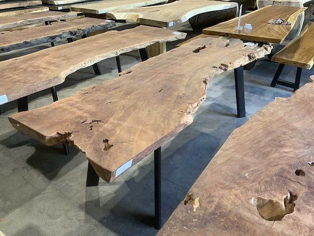 Lengkeng houten boomstamblad tafel - afbeelding 1 van  7