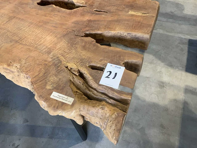 Lengkeng houten boomstamblad tafel - afbeelding 4 van  7