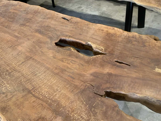 Lengkeng houten boomstamblad tafel - afbeelding 5 van  7