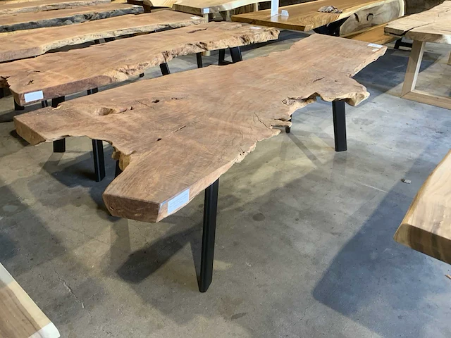 Lengkeng houten boomstamblad tafel - afbeelding 1 van  5