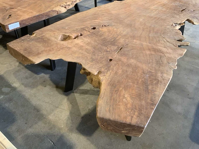 Lengkeng houten boomstamblad tafel - afbeelding 2 van  5