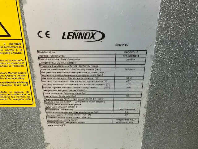 Lennox dhcdc0110 chiller serverruimte koeling (4x) - afbeelding 6 van  18