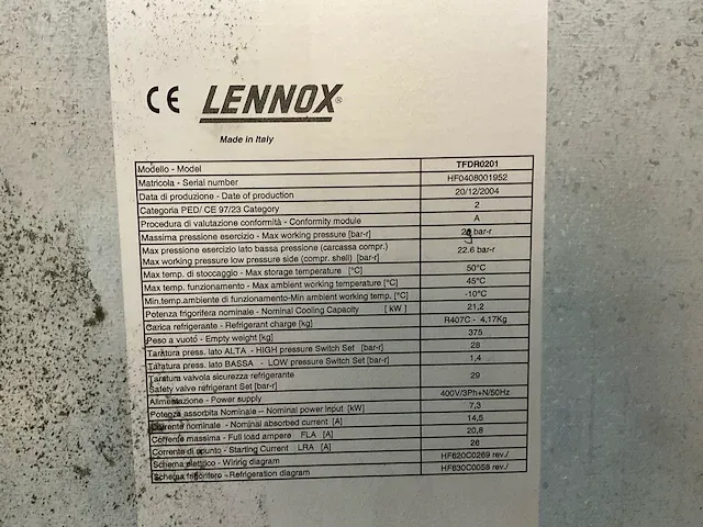 Lennox tfdr0201 chiller serverruimte koeling - afbeelding 4 van  14