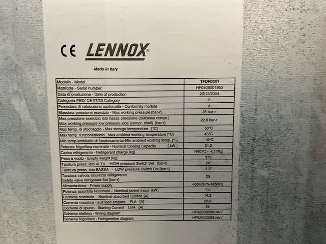 Lennox tfdr0201 chiller serverruimte koeling - afbeelding 4 van  9
