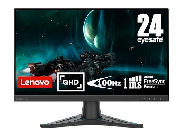 Lenovo g24e20 238" fullhd gaming monitor met eyesafe 1920x1080 va 1ms 100hz hdmi+dp ijzergrijs - afbeelding 1 van  2