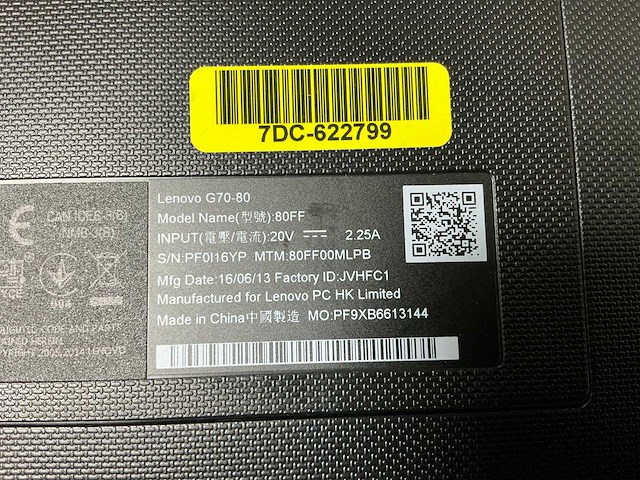 Lenovo g70-80 laptop - afbeelding 4 van  4