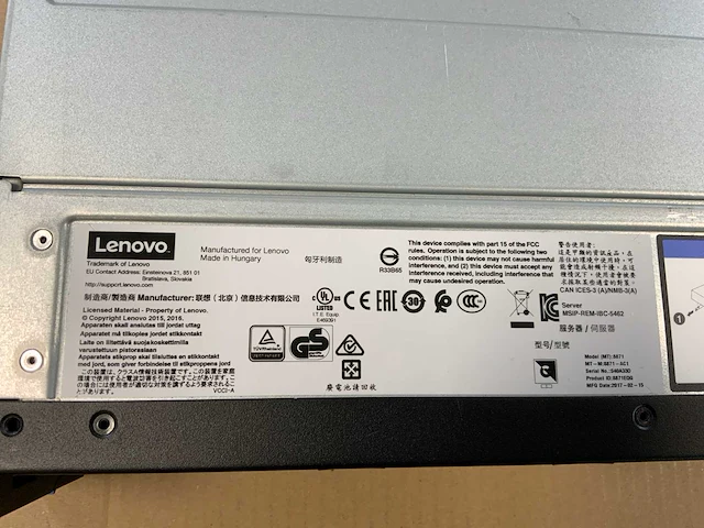 Lenovo system x3650 m5 (8871ac1), 2x xeon(r) e5-2650 v4, 8x 32 gb ram, no hdd rack mount chassis - afbeelding 10 van  10