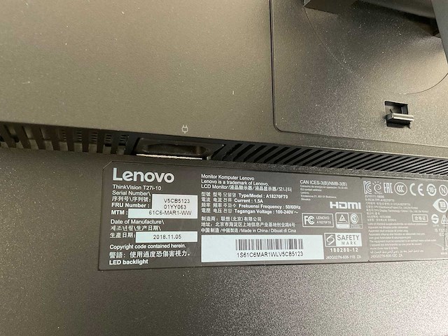 Lenovo (t27i-10) 27”, 1920x1080 (fhd) ips monitor - afbeelding 6 van  6