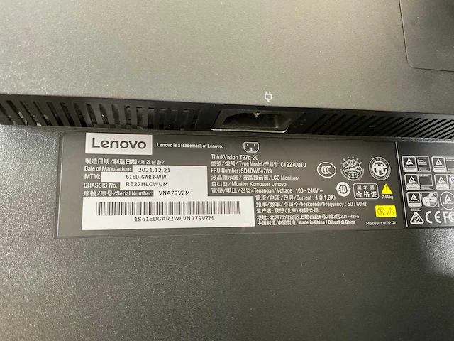 Lenovo (t27q-20) 27”, 2560x1440 (qhd) ips monitor - afbeelding 6 van  6