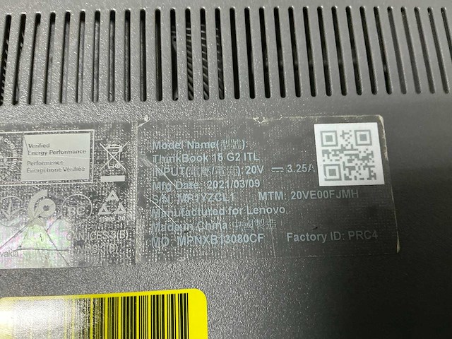 Lenovo thinkbook 15 g2-itl laptop - afbeelding 4 van  4