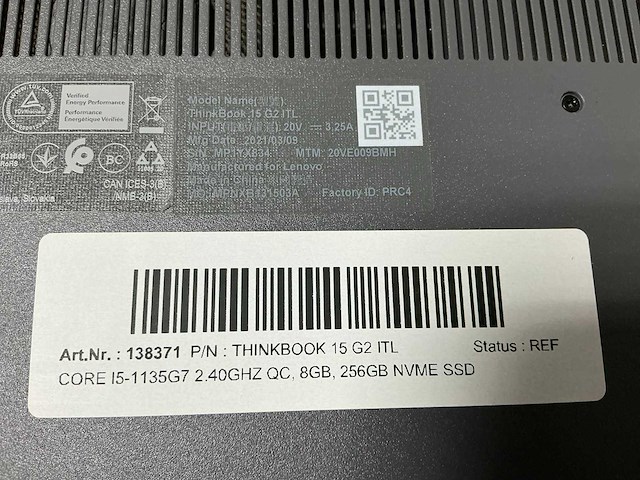 Lenovo thinkbook 15 g2 itl laptop - afbeelding 3 van  3
