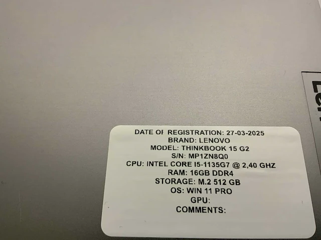 Lenovo thinkbook 15 g2 laptop - afbeelding 2 van  7