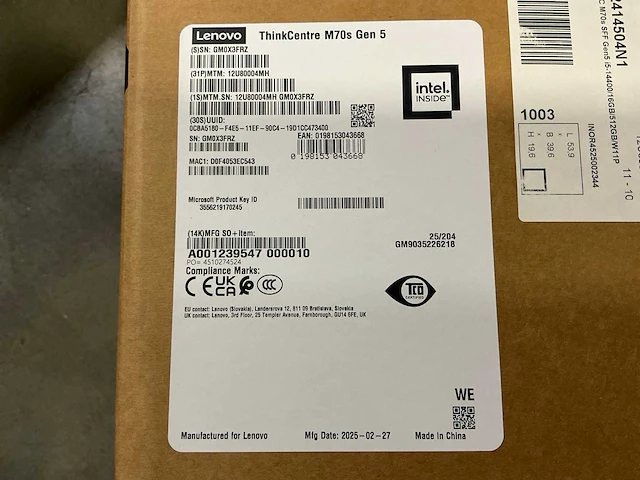Lenovo thinkcentre m70s gen 5 - afbeelding 3 van  3
