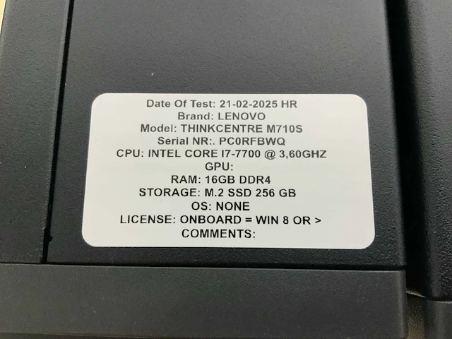 Lenovo thinkcentre m710s(i7) desktop (4x) - afbeelding 6 van  9