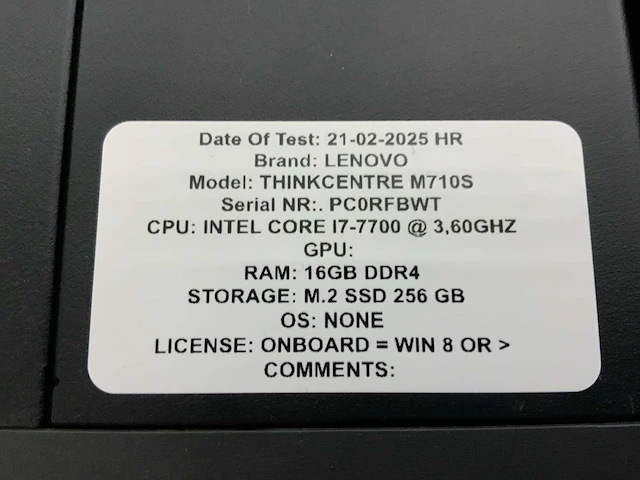 Lenovo thinkcentre m710s(i7) desktop (4x) - afbeelding 7 van  9
