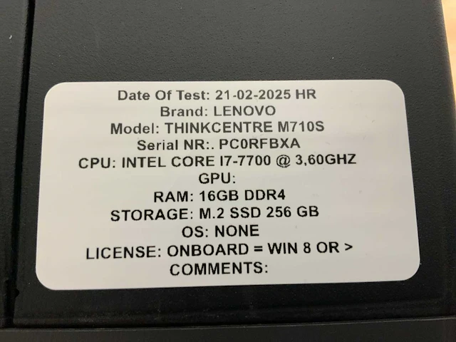 Lenovo thinkcentre m710s(i7) desktop (4x) - afbeelding 9 van  9