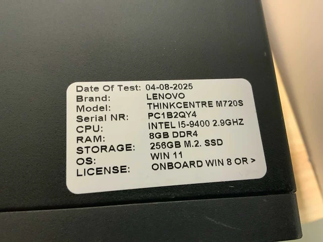 Lenovo thinkcentre m720s desktop (4x) - afbeelding 8 van  9