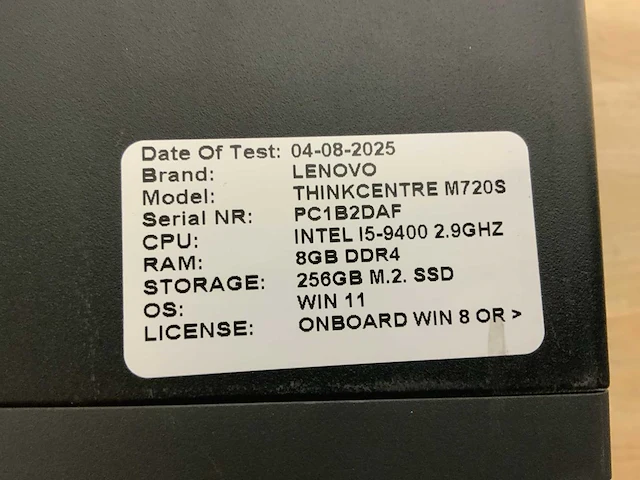 Lenovo thinkcentre m720s desktop (4x) - afbeelding 9 van  9