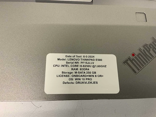 Lenovo thinkpad e580 laptop (2x) - afbeelding 4 van  9