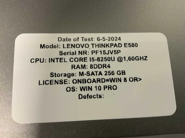 Lenovo thinkpad e580 laptop (2x) - afbeelding 5 van  9