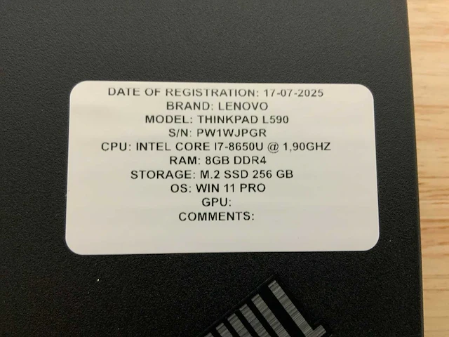 Lenovo thinkpad l590(i7) laptop - afbeelding 7 van  7