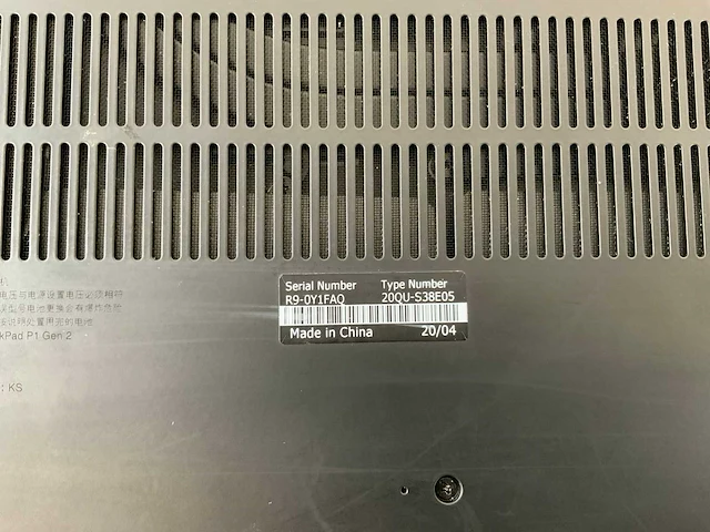Lenovo thinkpad p1 gen 2 15.5", core(tm) i7 9th gen, 32 gb ram, 512 gb nvme laptop - afbeelding 7 van  7