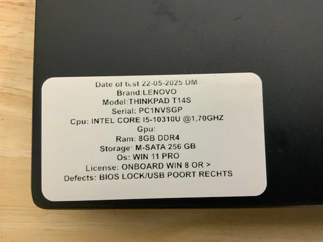 Lenovo thinkpad t14s laptop (3x) - afbeelding 8 van  8