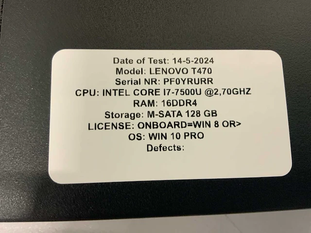 Lenovo thinkpad t470 (i7) laptop (2x) - afbeelding 5 van  9