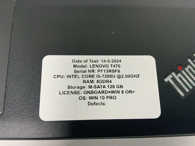Lenovo thinkpad t470 laptop (3x) - afbeelding 7 van  9