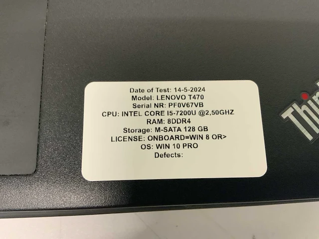 Lenovo thinkpad t470 laptop (3x) - afbeelding 8 van  10