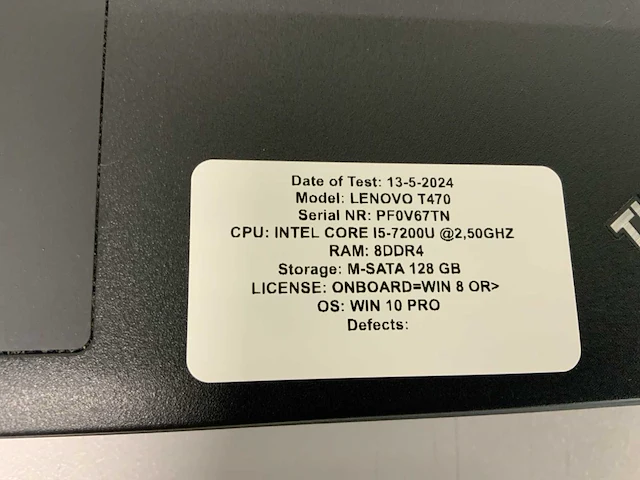 Lenovo thinkpad t470 laptop (3x) - afbeelding 8 van  10