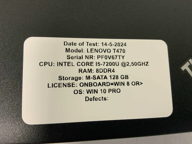 Lenovo thinkpad t470 laptop (3x) - afbeelding 9 van  10